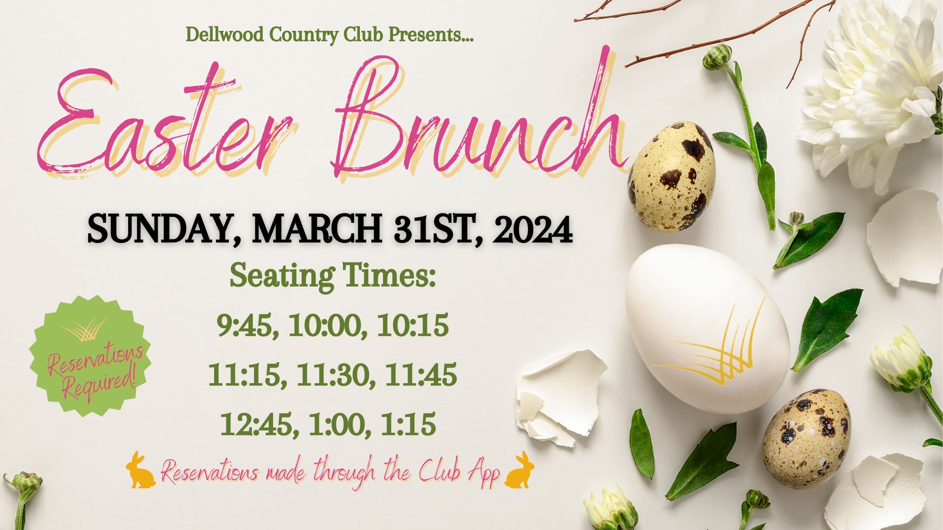 Easter Sunday Brunch 2024 – Dellwood Country Club